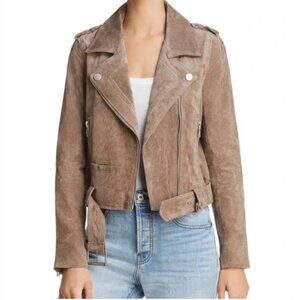 BLANK NYC BROWN SUEDE LEATHER BIKER MOTO JACKET SIZE LARGE
